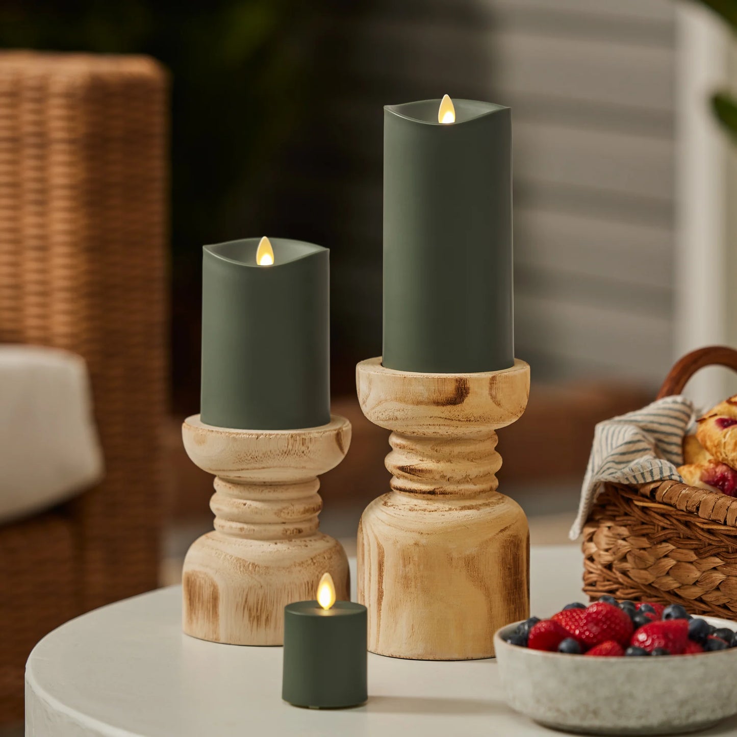 Loden Green Outdoor Flameless Candle Votive