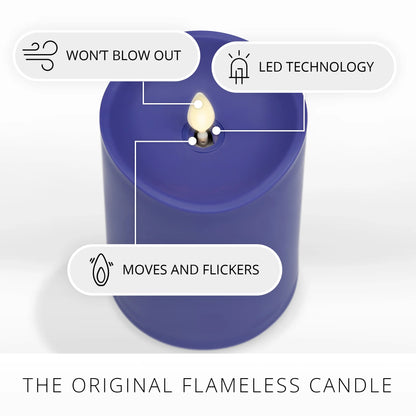 Vivid Ultramarine Outdoor Flameless Candle Pillar