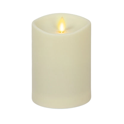 Outdoor Flameless Ivory Pearl Candle Pillar - Melted Top - 3.75" Width