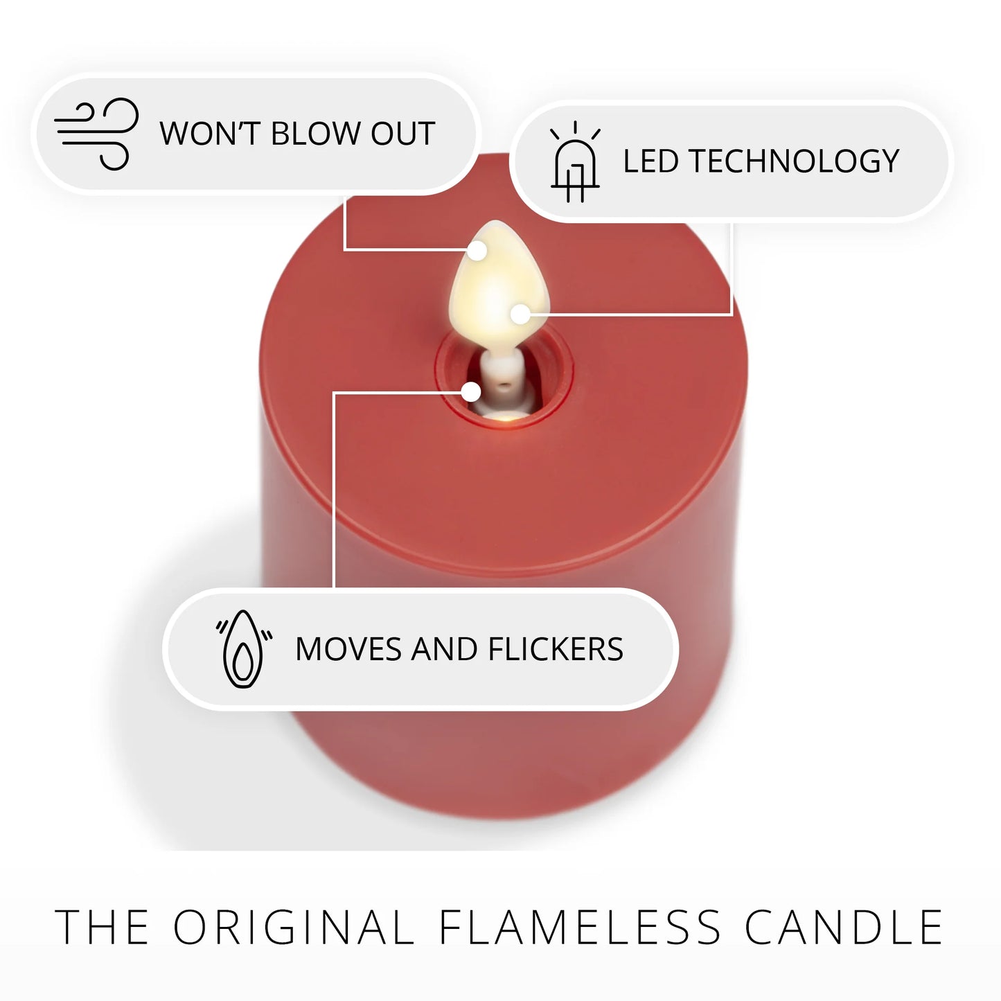 Cherry Red Outdoor Flameless Candle Votive