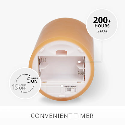 Sunlit Honey Scallop Flameless Candle Pillar