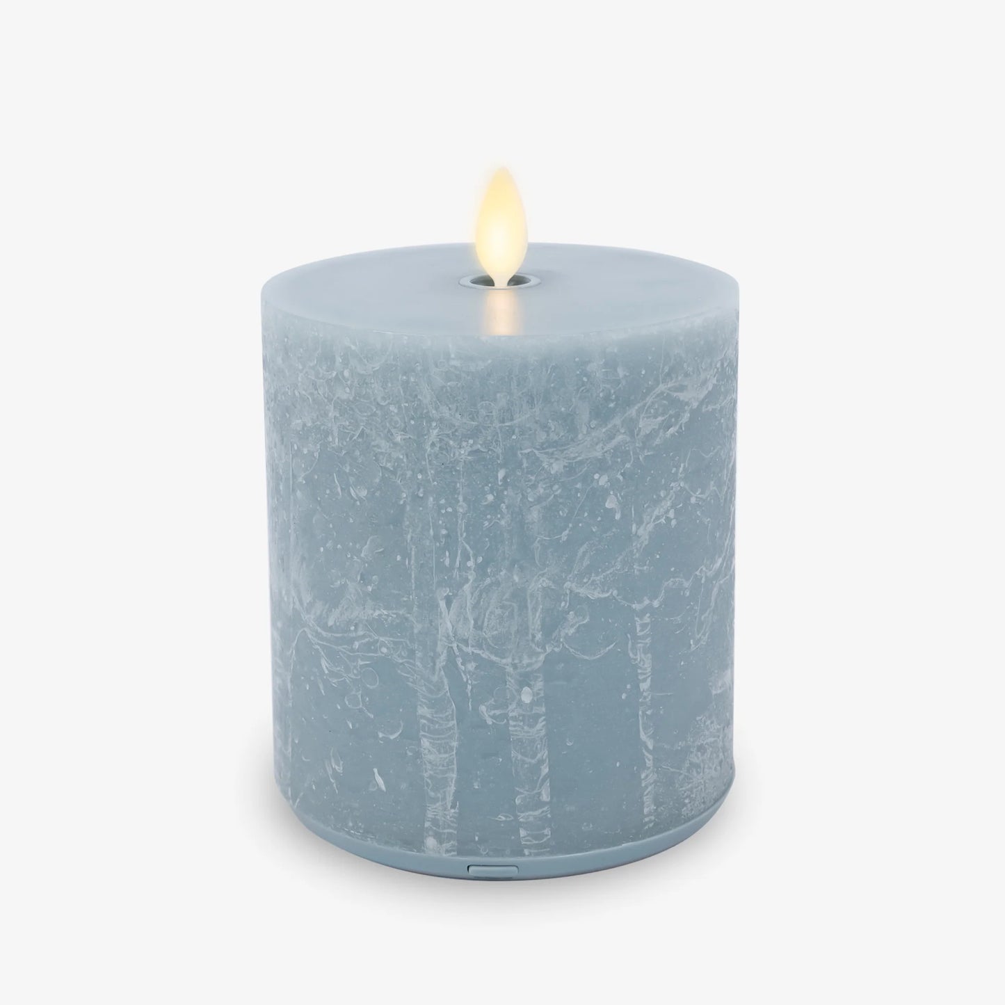 Rechargeable Seaglass Silver Blue Pillar