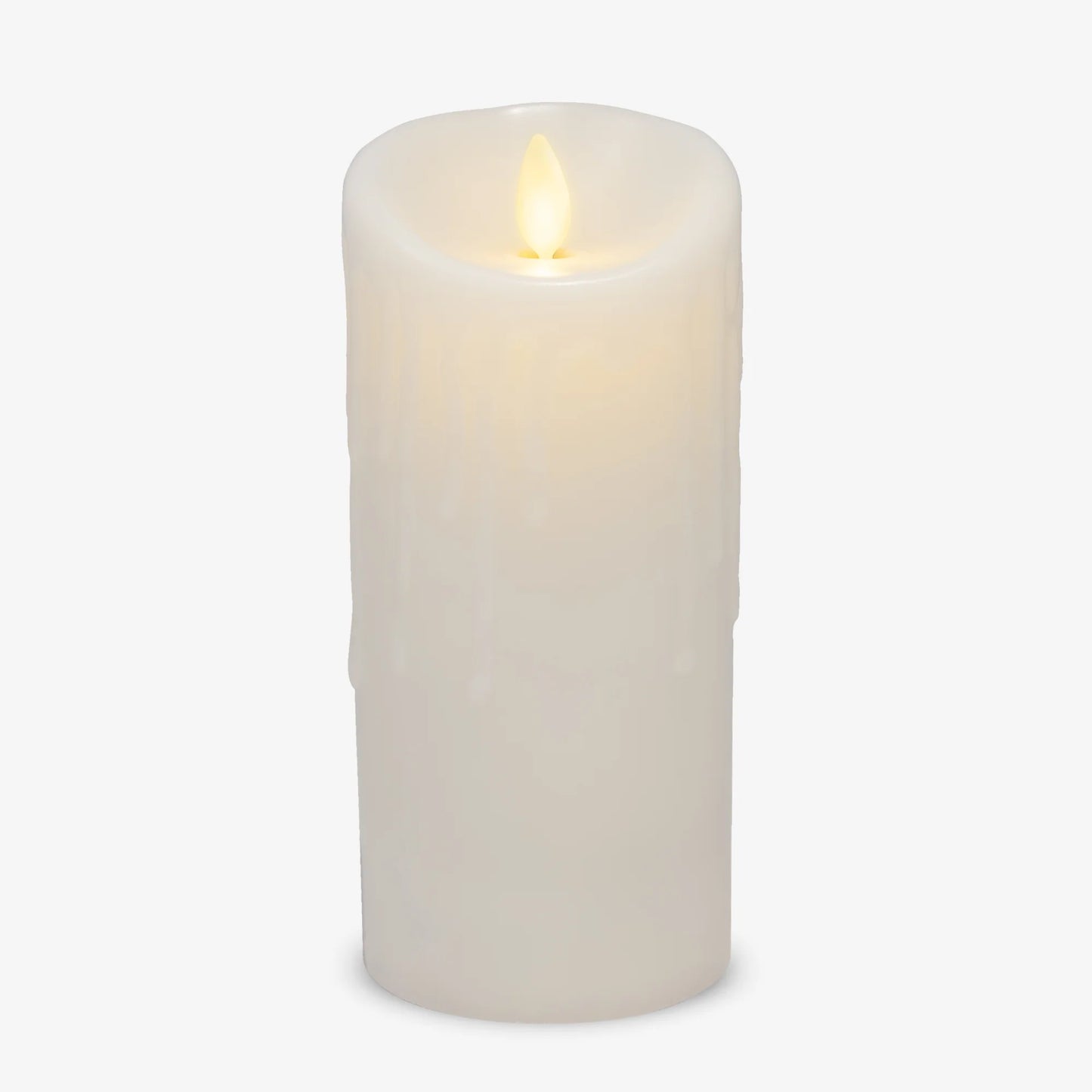 White Wax Drip Flameless Candle Pillar