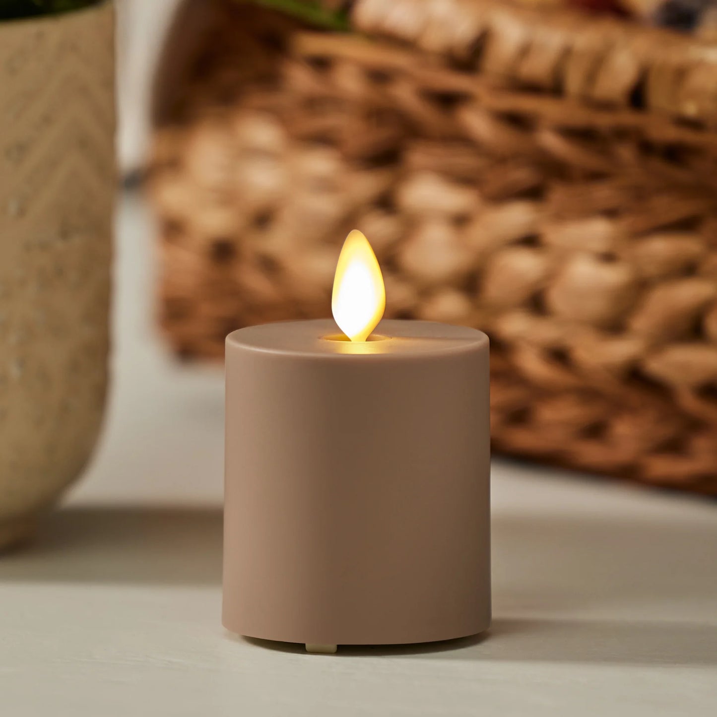 Timeless Taupe Outdoor Flameless Candle Votive