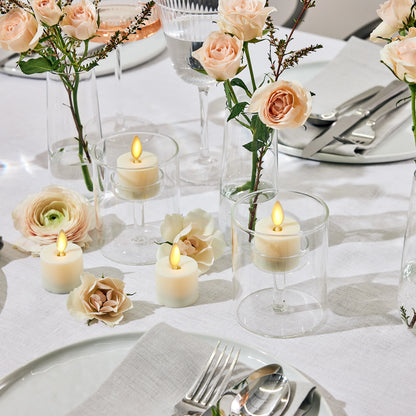 Pearl Ivory Flameless Candle Tealights - Flat Top - Set of 4