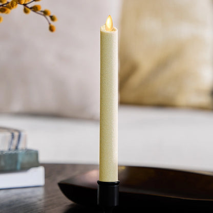 Radiant Ivory Glitter Flameless Candle Taper