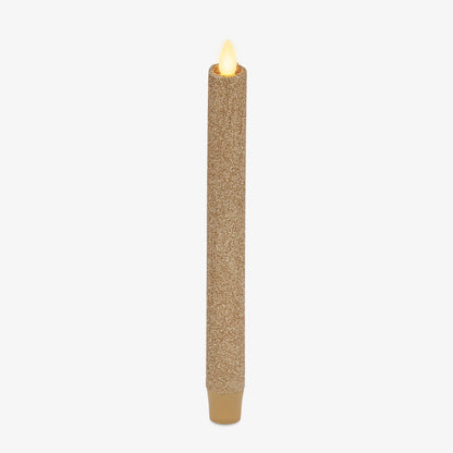Champagne Glow Glitter Flameless Candle Taper