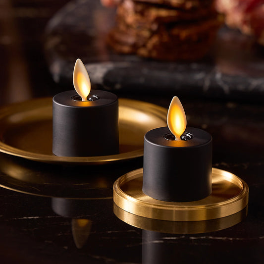 Black Flameless Candle Tealights - Set of 2