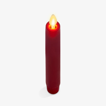 Burgundy Flameless Candle Tapers - Flat Top - 6.75" Height - Set of 2
