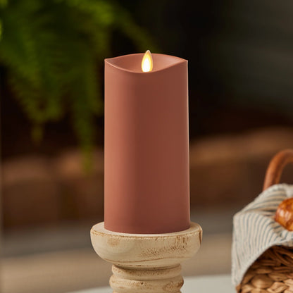 Baked Clay Outdoor Flameless Candle Pillar