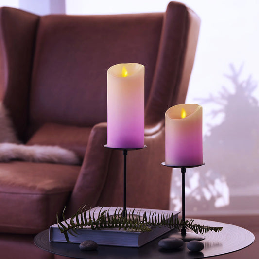 Flameless Color Changing Candle Pillar with Remote - Scallop Top - 3" Width