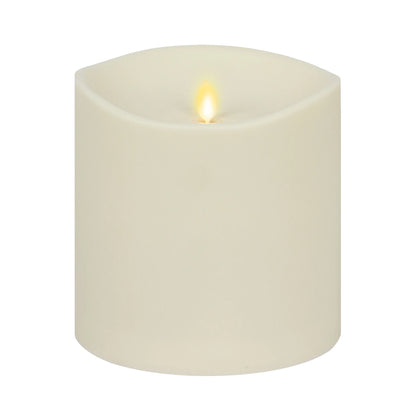 Pearl Ivory Outdoor Flameless Candle Grand Pillar with Remote - Melted Top