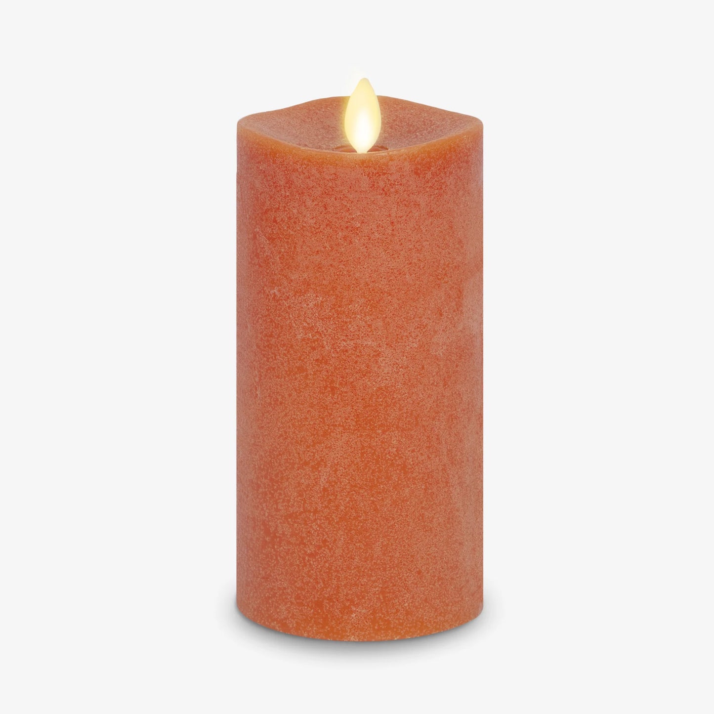 Chalky Burnt Orange Flameless Candle Pillar