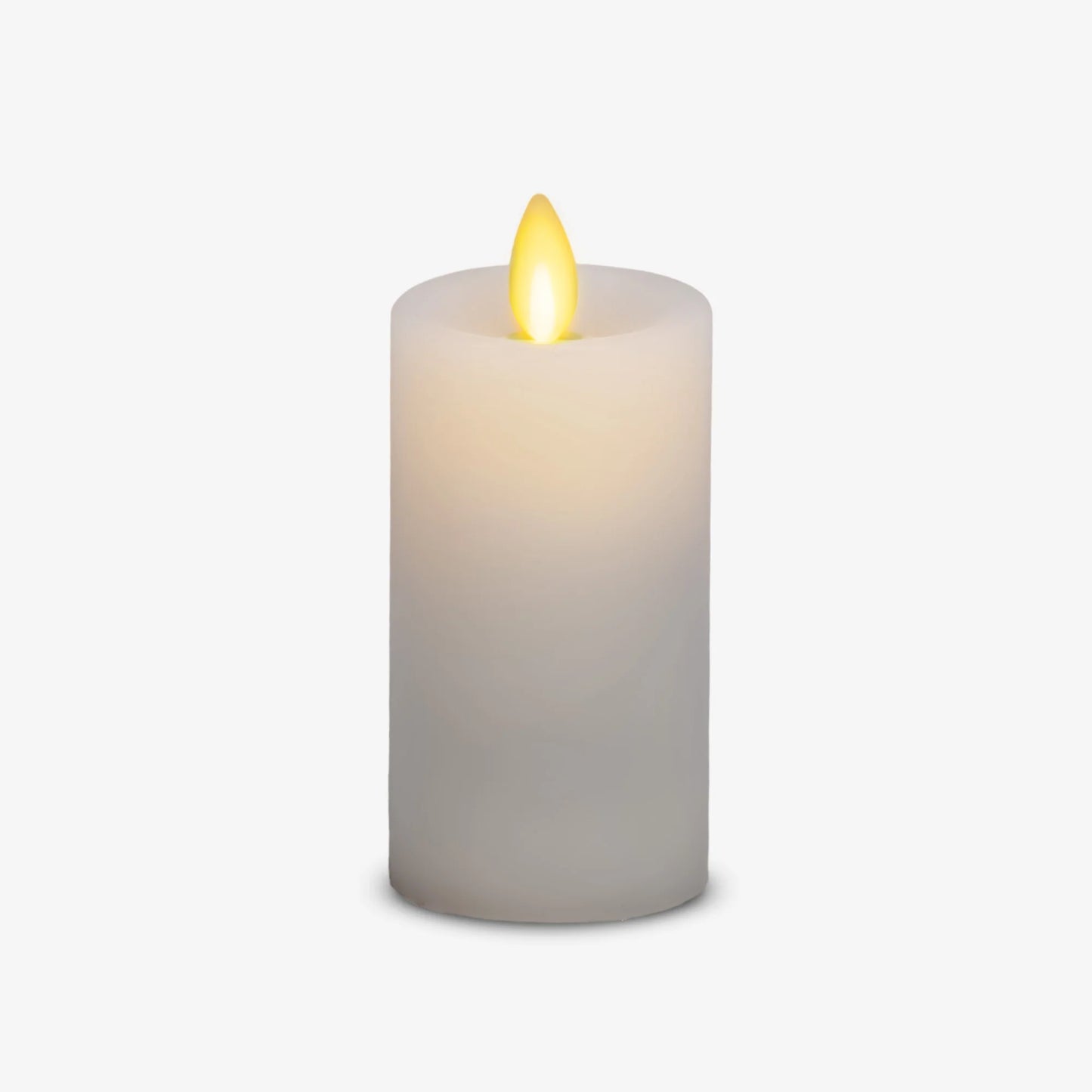 White Flameless Candle Slim Pillar - Recessed Top