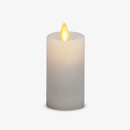 White Flameless Candle Slim Pillar - Recessed Top