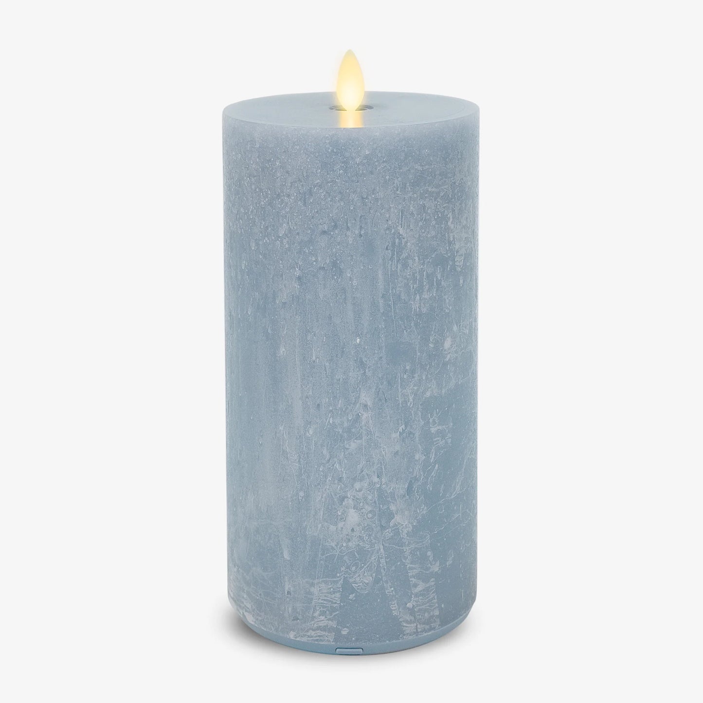 Rechargeable Seaglass Silver Blue Pillar