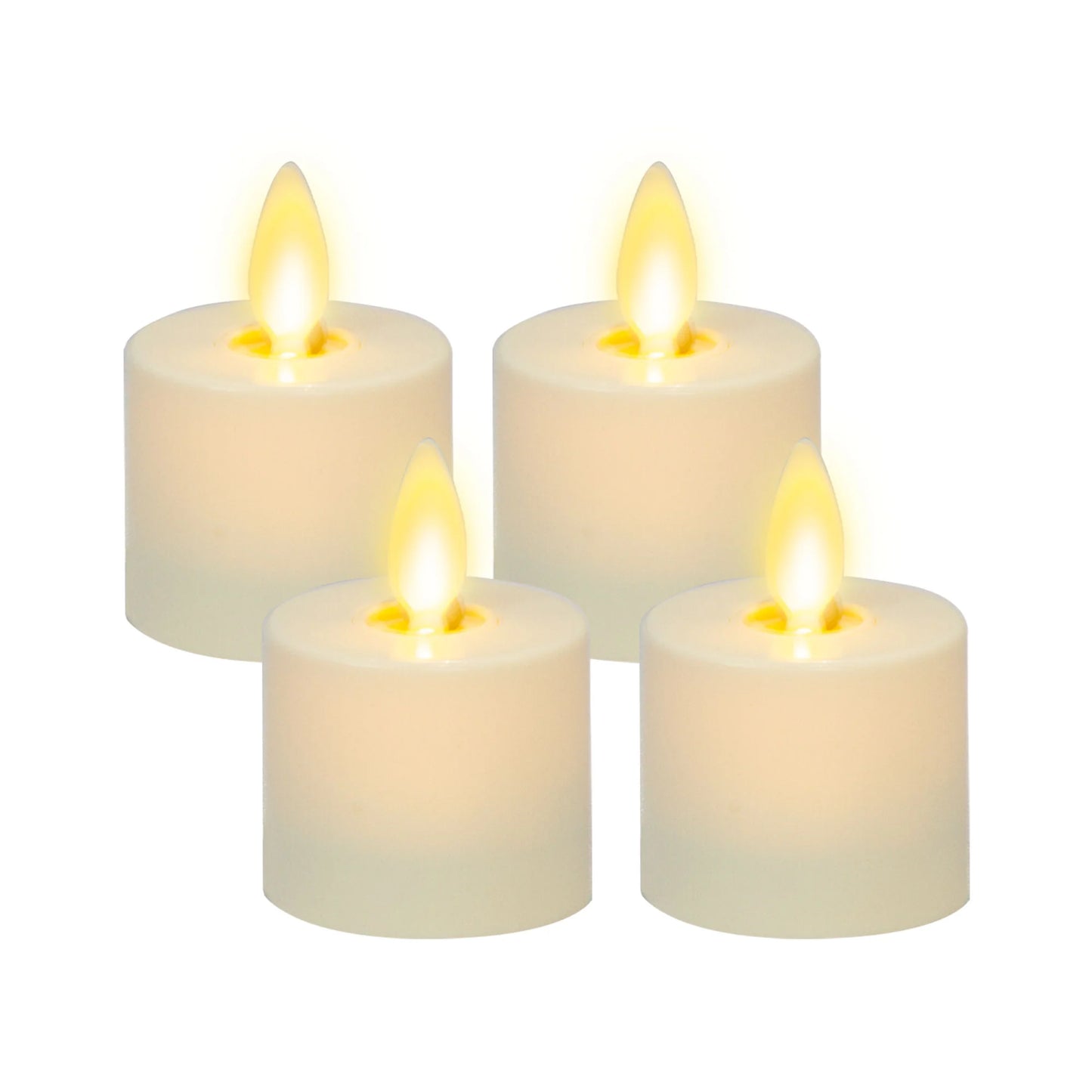 Pearl Ivory Flameless Candle Tealights - Flat Top - Set of 4