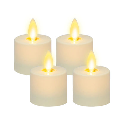 Pearl Ivory Flameless Candle Tealights - Flat Top - Set of 4