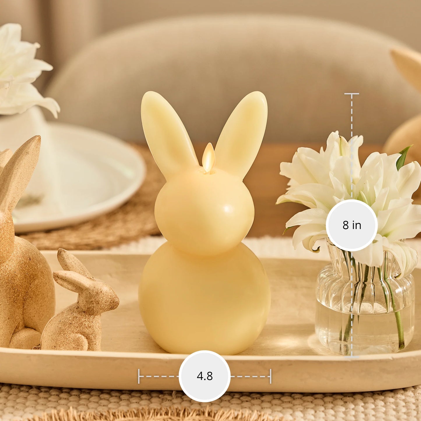 Lemon Chiffon Flameless Candle Bunny