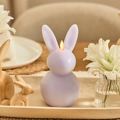 Gentle Lavender Flameless Candle Easter Bunny Rabbit