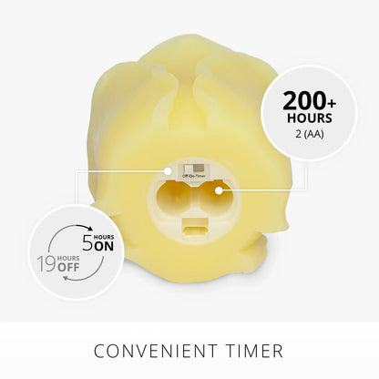 Lemon Chiffon Flameless Candle Rose Bud
