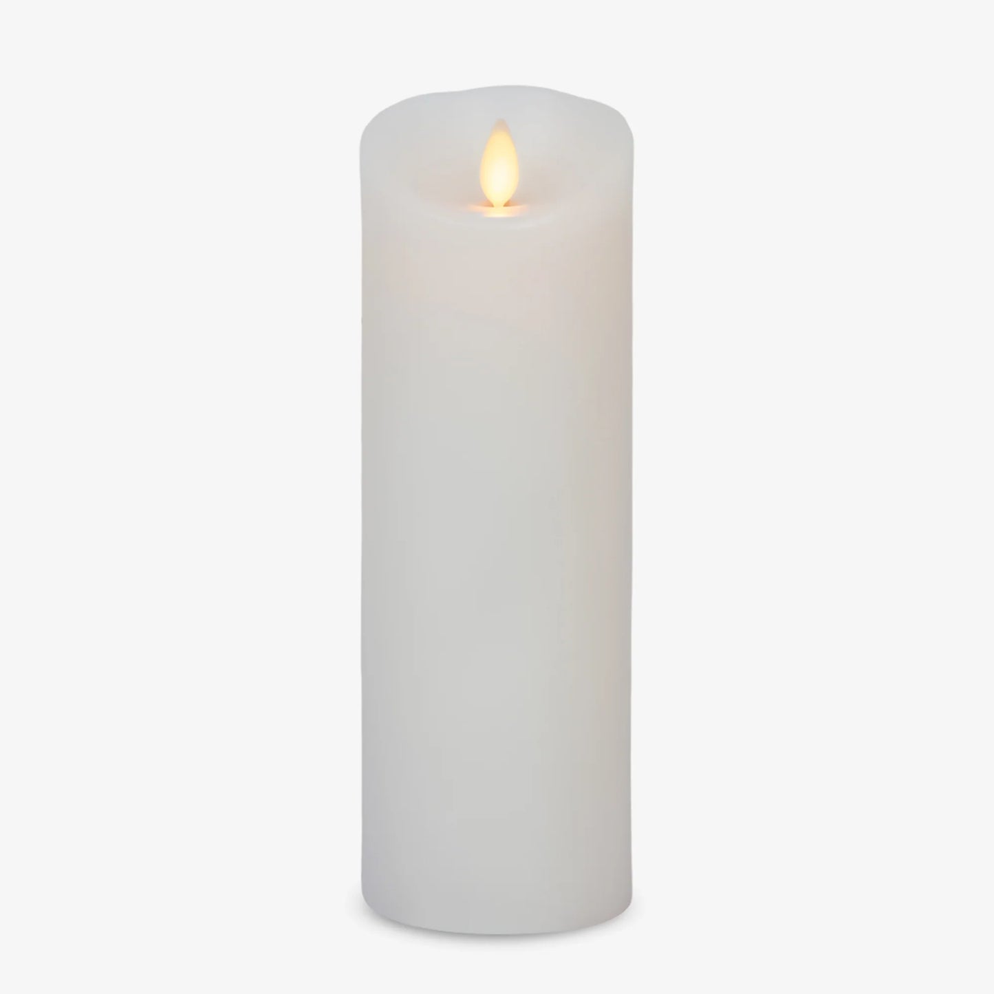 White Flameless Candle Pillar - Scallop Top - 3" Width