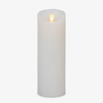 White Flameless Candle Pillar - Scallop Top - 3" Width