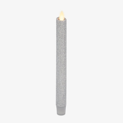 Brilliant Silver Glitter Flameless Candle Taper