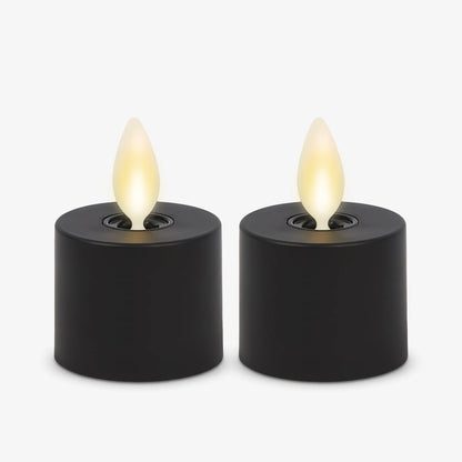 Black Flameless Candle Tealights - Set of 2
