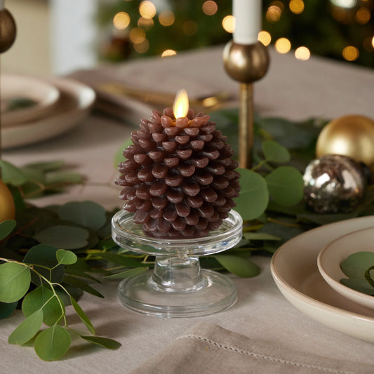 Brown Flameless Candle Pinecone