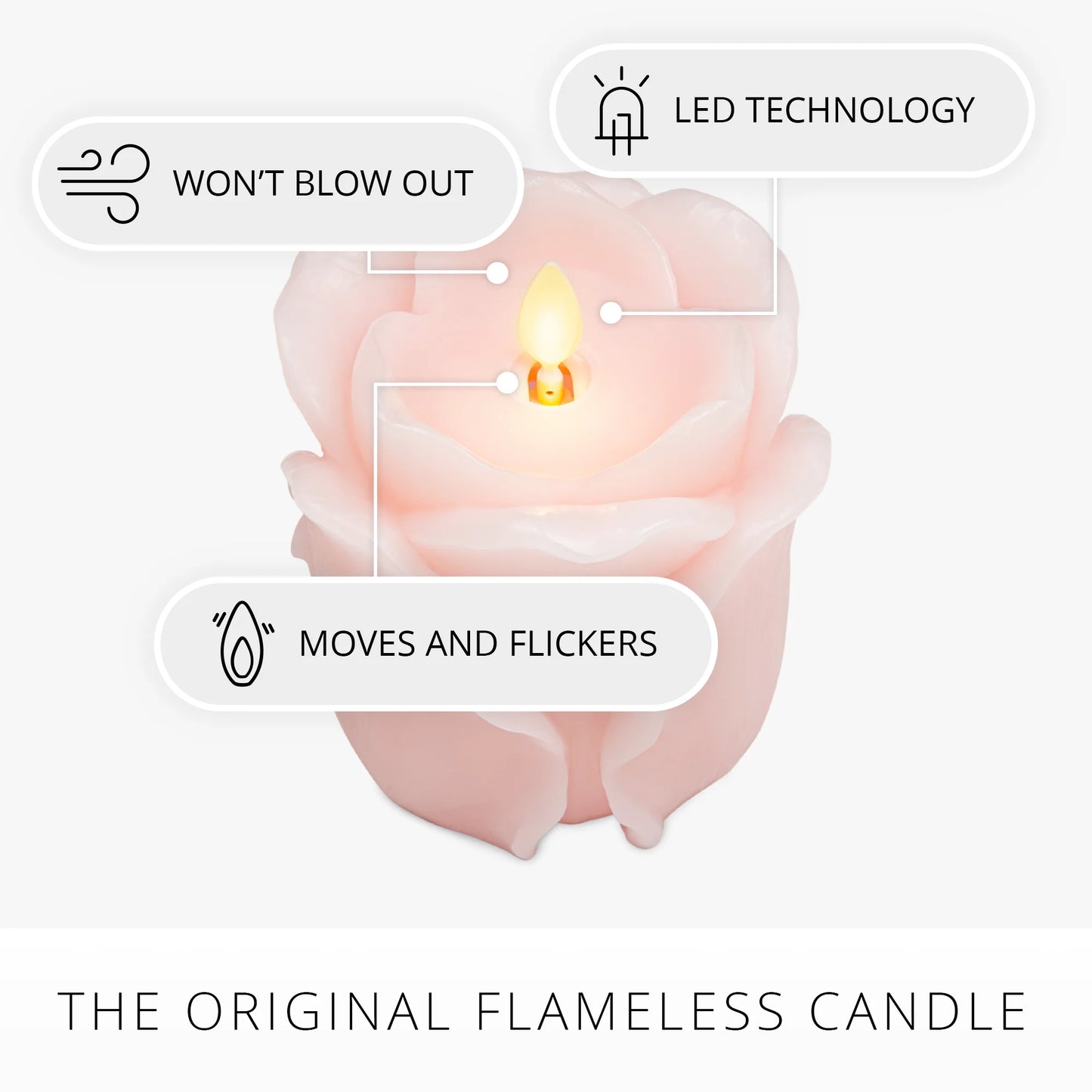 Crystal Rose Flameless Candle Rose Bud