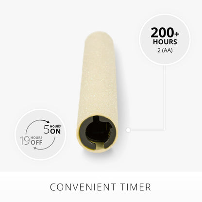 Radiant Ivory Glitter Flameless Candle Taper