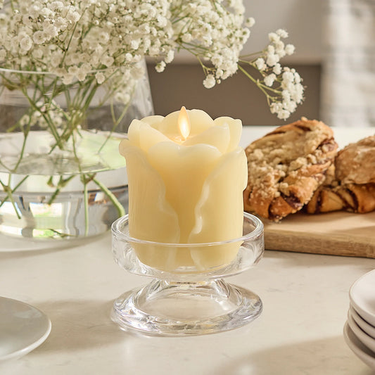 Lemon Chiffon Flameless Candle Rose Bud
