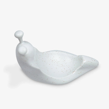 White Speckled Ceramic Snail Candle Holder for Spring Flameless Candle Spheres
