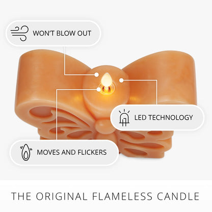 Sunlit Honey Flameless Candle Butterfly