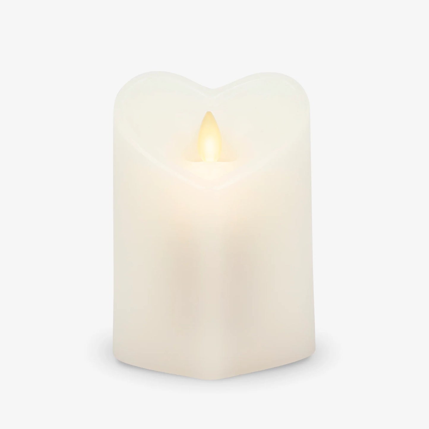 White Flameless Candle Heart Pillar