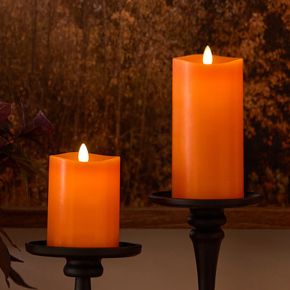 Russet Orange Flameless Candle Pillar