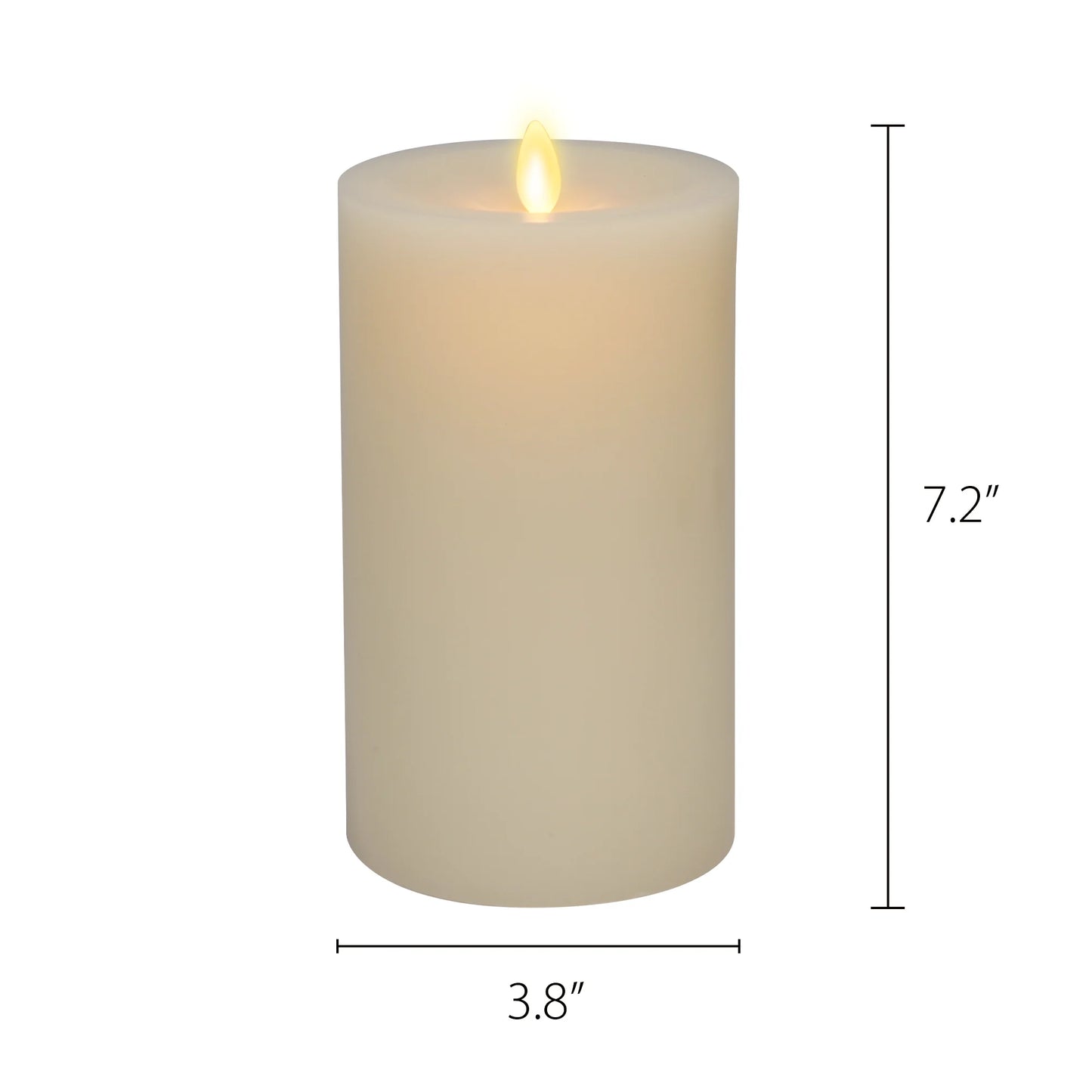 Wick To Flame Pearl Ivory Flameless Candle Pillar - Recessed Top