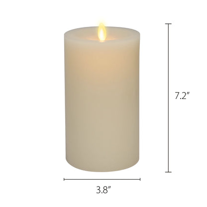 Wick To Flame Pearl Ivory Flameless Candle Pillar - Recessed Top