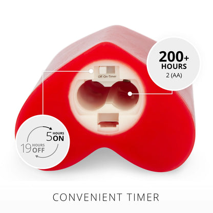 True Red Flameless Candle Heart Pillar