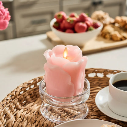 Crystal Rose Flameless Candle Rose Bud